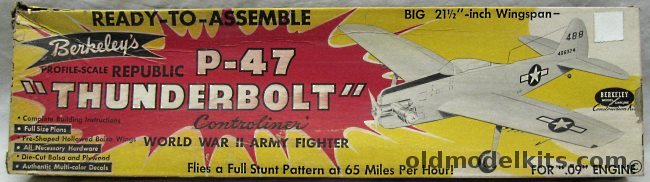 Berkeley Republic P-47 Thunderbolt Controliner - 21.5 Inch Wingspan, 1-10-295 plastic model kit